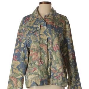 Vintage Norm Thompson | boho chic cottagecore nature themed print coat jacket